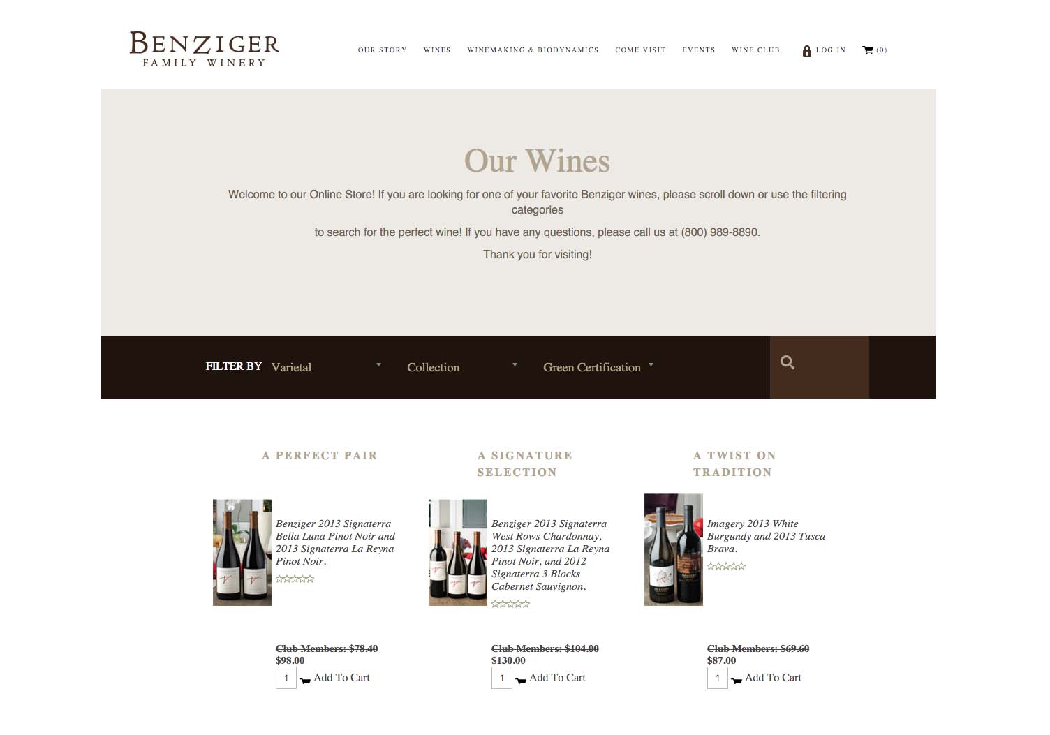 Benziger Website