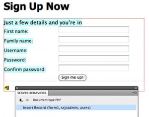 dreamweaver dynamic database form